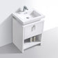 Levi 24 in. Modern Bathroom Vanity w/ Cubby Hole - High Gloss White