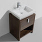 KubeBath Levi 24 in. Modern Bathroom Vanity w/ Cubby Hole - Rose Wood, L600RW