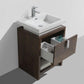 KubeBath Levi 24 in. Modern Bathroom Vanity w/ Cubby Hole - Rose Wood, L600RW