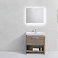 KubeBath Levi 32 in. Modern Bathroom Vanity w/ Cubby Hole - Havana Oak, L800CO