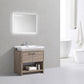 KubeBath Levi 32 in. Modern Bathroom Vanity w/ Cubby Hole - Havana Oak, L800CO