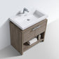 KubeBath Levi 32 in. Modern Bathroom Vanity w/ Cubby Hole - Havana Oak, L800CO