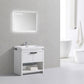 Levi 32 in. Modern Bathroom Vanity w/ Cubby Hole - High Gloss White