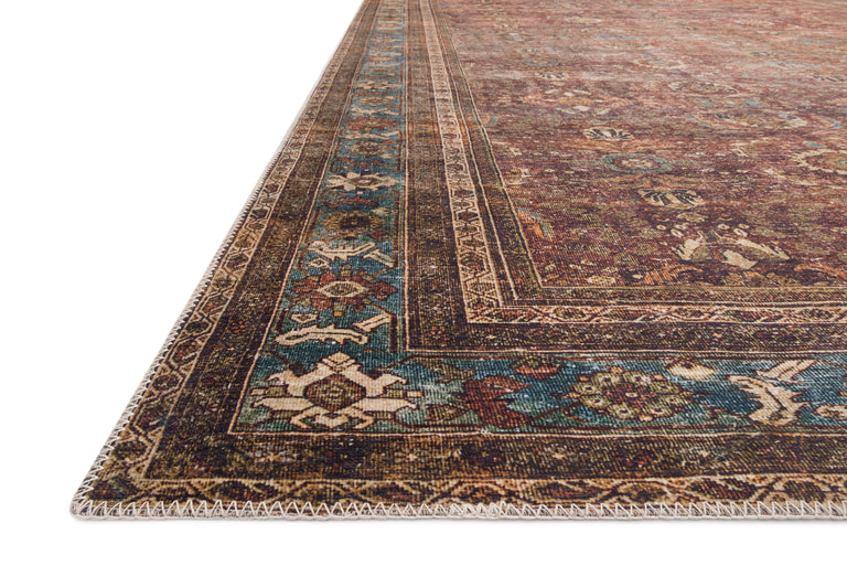Loloi II Layla Collection Rug in Brick, Blue - 2'0" x 5'0"