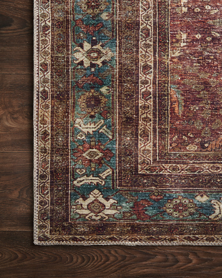 Loloi II Layla Collection Rug in Brick, Blue - 3'6" x 5'6"