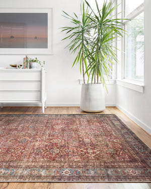 Loloi II Layla Collection Rug in Brick, Blue - 3'6" x 5'6"
