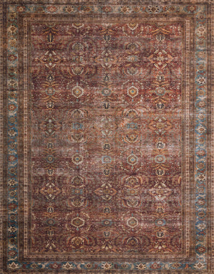 Loloi II Layla Collection Rug in Brick, Blue - 3'6" x 5'6"