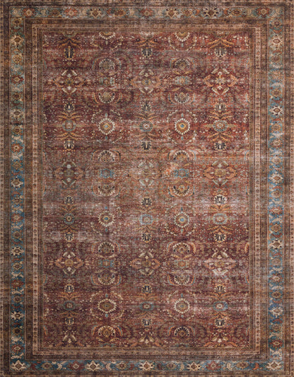 Loloi II Layla Collection Rug in Brick, Blue - 2'0" x 5'0"