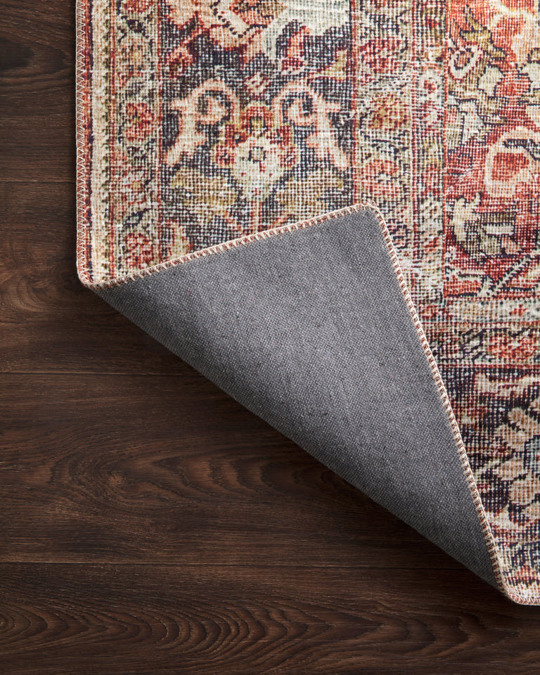 Loloi II Layla Collection Rug in Spice, Marine - 2.5' x 7'6"