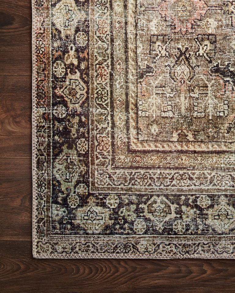 Loloi II Layla Collection Rug in Olive, Charcoal - 2'6" x 9'6"