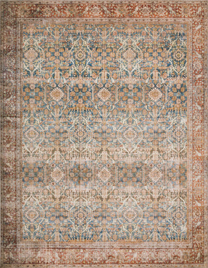 Loloi II Layla Collection Rug in Ocean, Rust - 2'0" x 5'0"