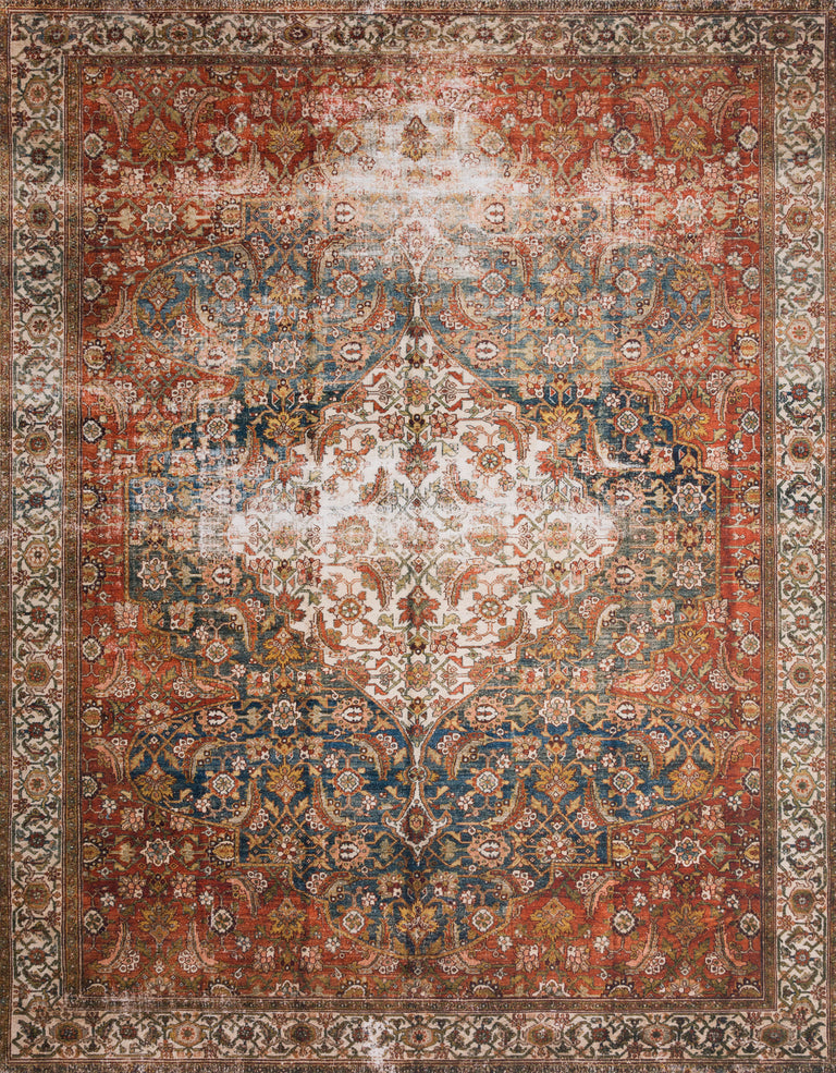 Loloi II Layla Collection Rug in Ocean, Multi - 2.5' x 7'6"