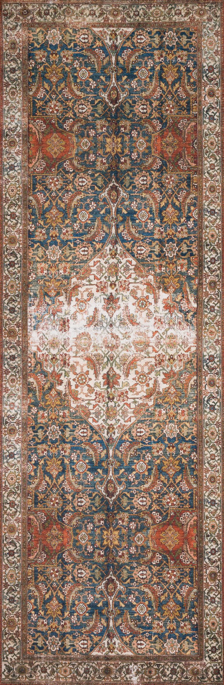 Loloi II Layla Collection Rug in Ocean, Multi - 2'6" x 9'6"