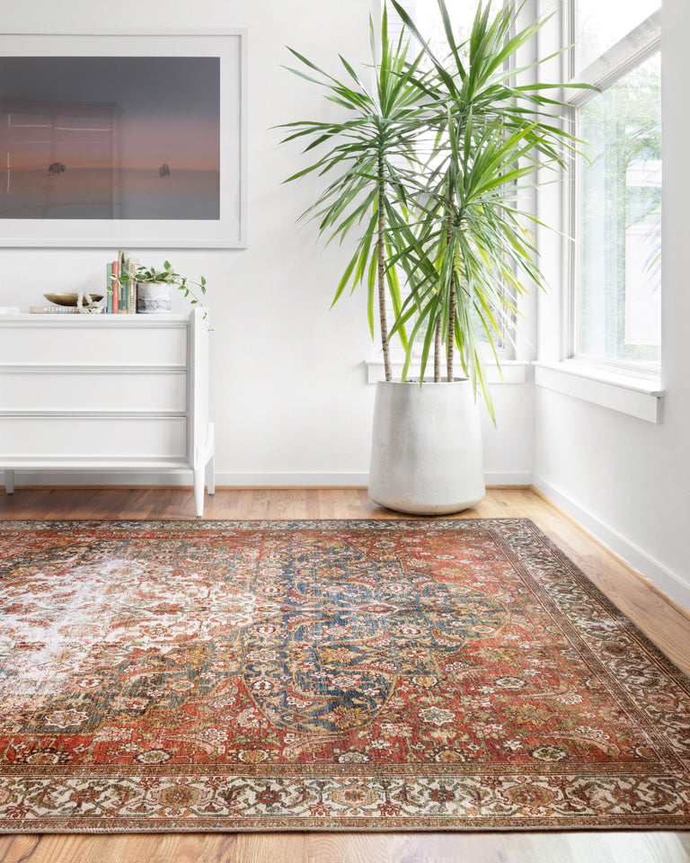 Loloi II Layla Collection Rug in Ocean, Multi - 2'6" x 9'6"