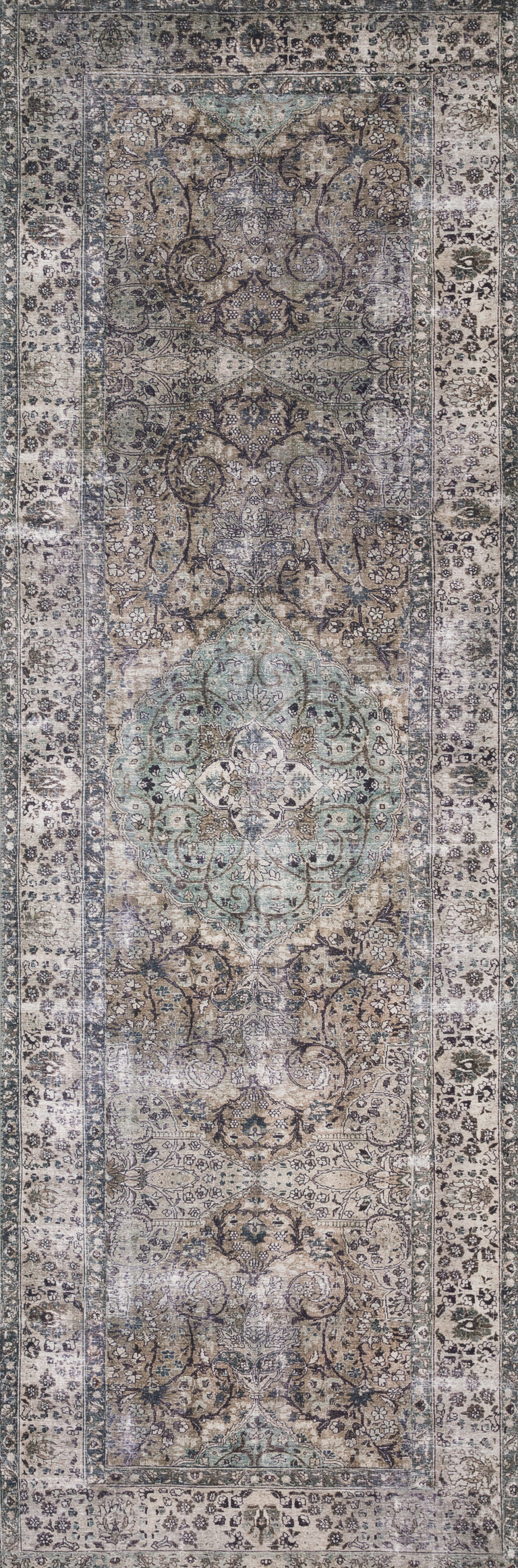 Loloi II Layla Collection Rug in Taupe, Stone - 2.5' x 7'6"