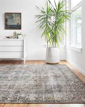 Loloi II Layla Collection Rug in Taupe, Stone - 2.5' x 7'6"