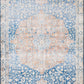 Loloi II Layla Collection Rug in Blue, Tangerine - 2.5' x 7'6"