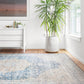 Loloi II Layla Collection Rug in Blue, Tangerine - 7'6" x 9'6"