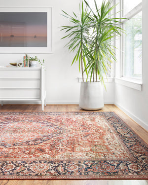 Loloi II Layla Collection Rug in Red, Navy - 2'3" x 3'9"
