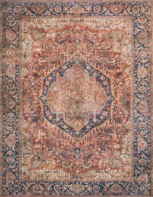 Loloi II Layla Collection Rug in Red, Navy - 2'3" x 3'9"