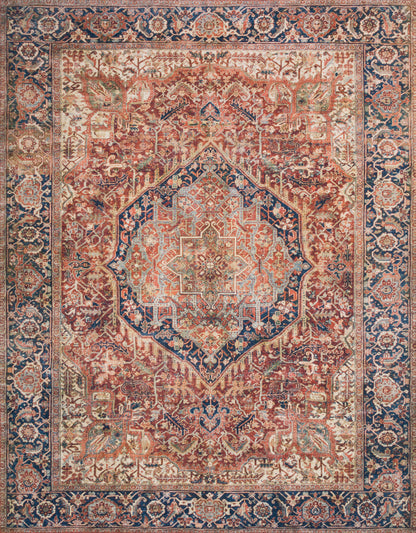 Loloi II Layla Collection Rug in Red, Navy - 5' x 7'6"
