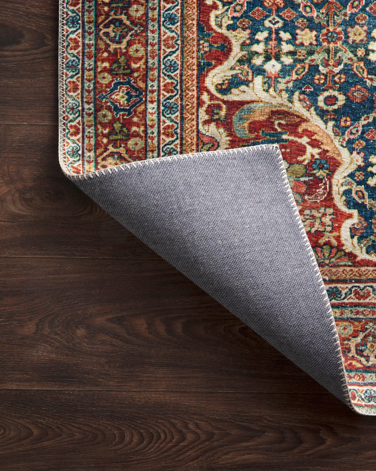 Loloi II Layla Collection Rug in Cobalt Blue, Spice - 5' x 7'6"