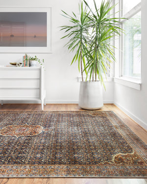 Loloi II Layla Collection Rug in Cobalt Blue, Spice - 2'6" x 12'0"