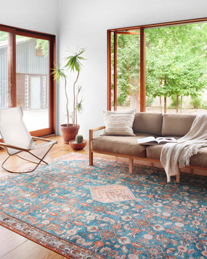 Loloi II Layla Collection Rug in Marine, Clay - 2'0" x 5'0"