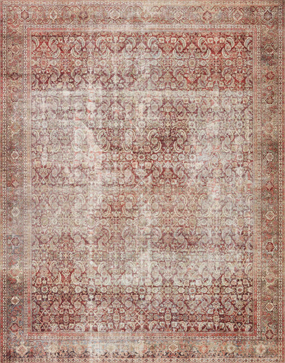 Loloi II Layla Collection Rug in Cinnamon, Sage - 2.5' x 7'6"
