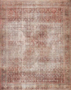 Loloi II Layla Collection Rug in Cinnamon, Sage - 2'6" x 12'0"