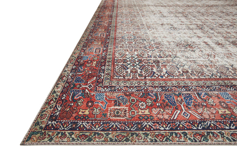 Loloi II Layla Collection Rug in Ivory, Brick - 2'6" x 12'0"