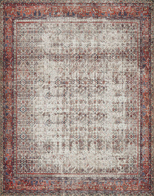 Loloi II Layla Collection Rug in Ivory, Brick - 2'0" x 5'0"