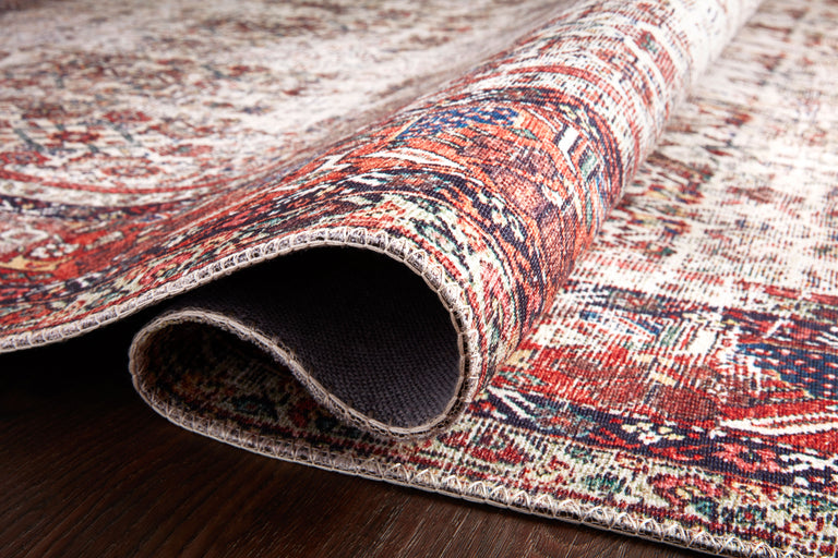 Loloi II Layla Collection Rug in Ivory, Brick - 2'3" x 3'9"