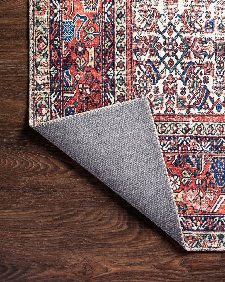 Loloi II Layla Collection Rug in Ivory, Brick - 2'6" x 12'0"