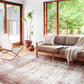 Loloi II Layla Collection Rug in Ivory, Brick - 5' x 7'6"