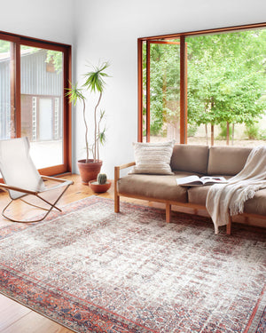 Loloi II Layla Collection Rug in Ivory, Brick - 2'3" x 3'9"