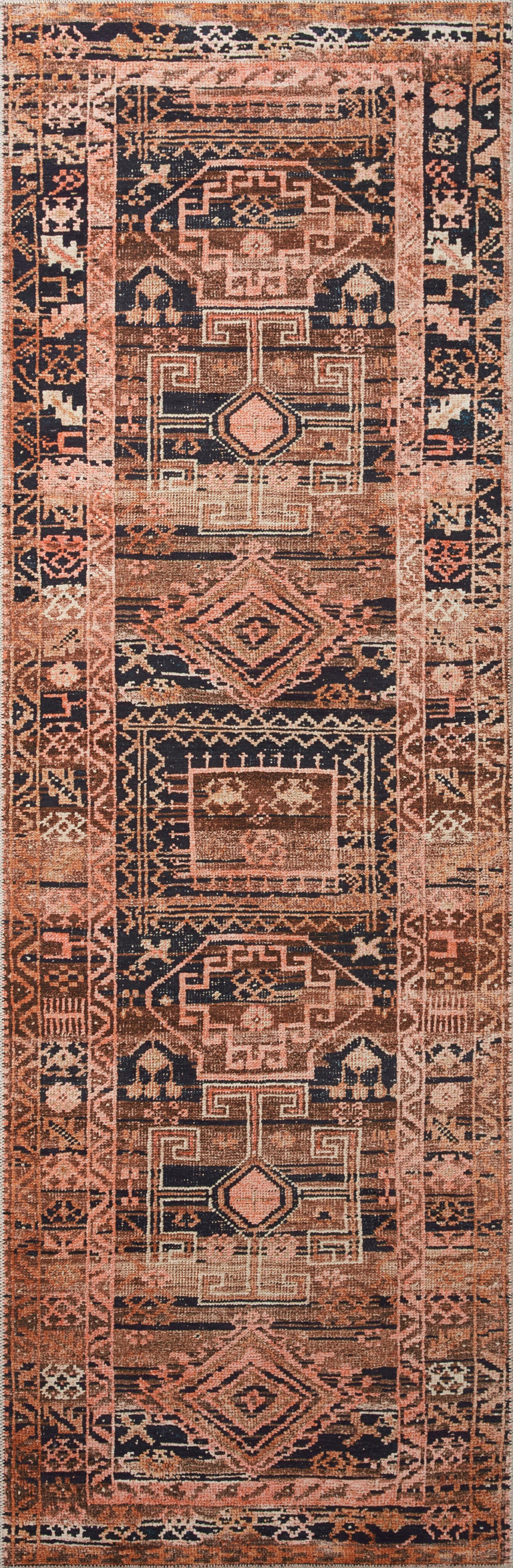 Loloi II Layla Collection Rug in Mocha, Blush - 5' x 7'6"