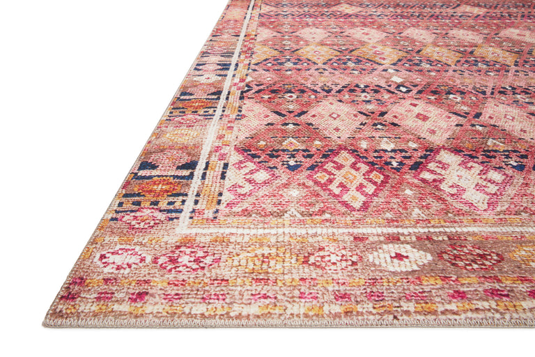 Loloi II Layla Collection Rug in Magenta, Multi - 2'0" x 5'0"