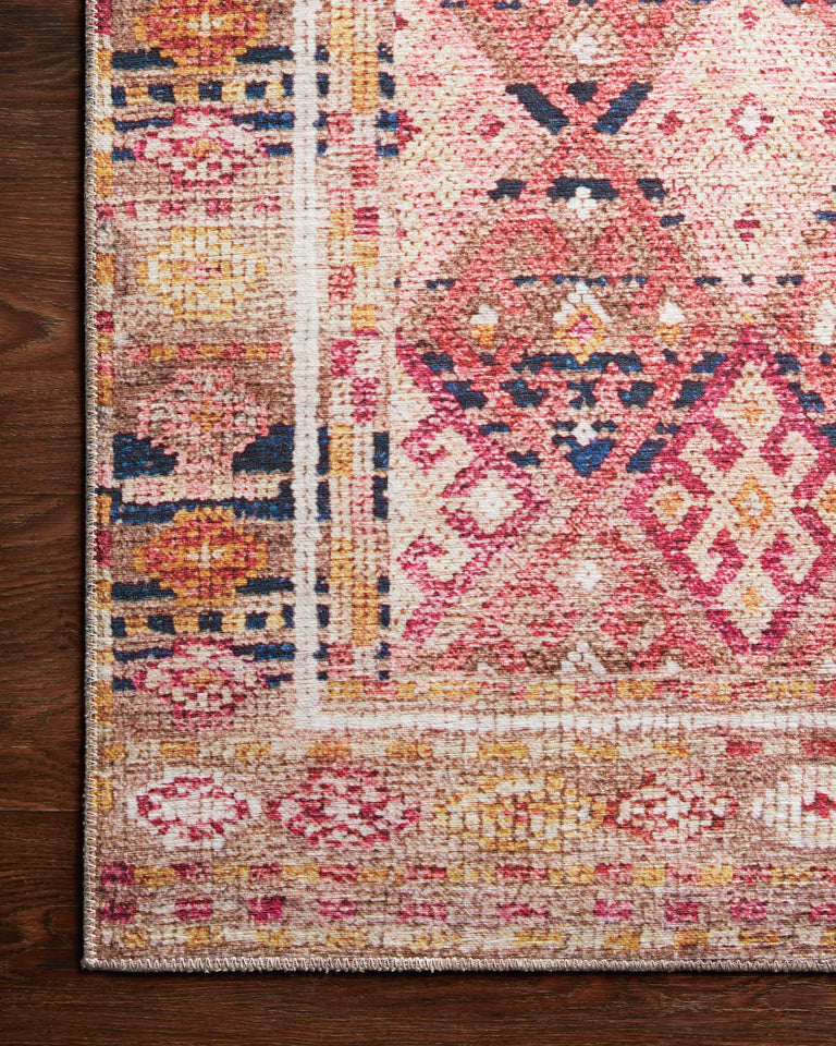 Loloi II Layla Collection Rug in Magenta, Multi - 2'6" x 12'0"