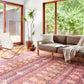 Loloi II Layla Collection Rug in Magenta, Multi - 2'6" x 12'0"