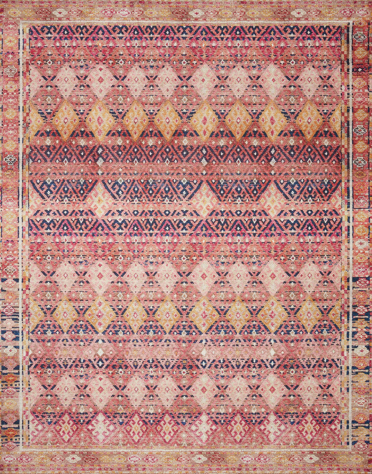 Loloi II Layla Collection Rug in Magenta, Multi - 2'0" x 5'0"