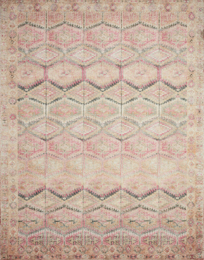 Loloi II Layla Collection Rug in Pink, Lagoon - 5' x 7'6"
