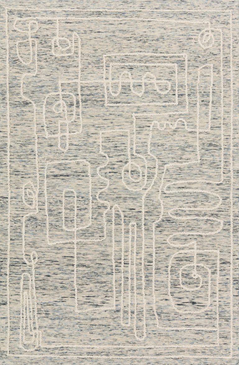 Loloi Rugs Leela Collection Rug in Sky, White - 9'3" x 13'