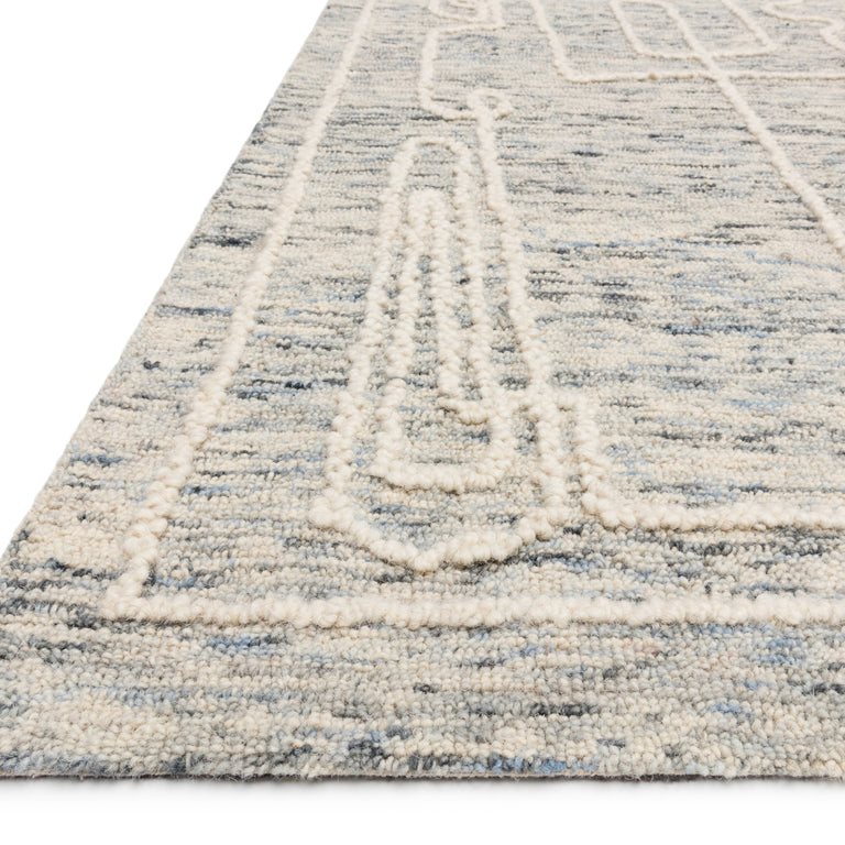 Loloi Rugs Leela Collection Rug in Sky, White - 8'6" x 12'