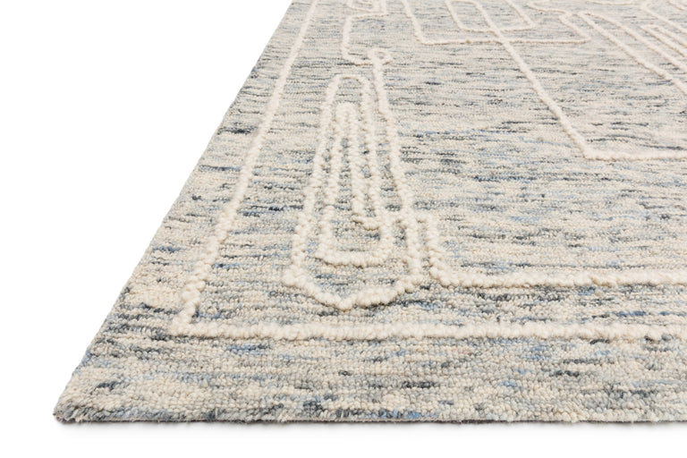 Loloi Rugs Leela Collection Rug in Sky, White - 8'6" x 12'