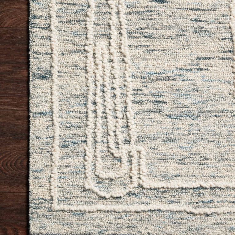 Loloi Rugs Leela Collection Rug in Sky, White - 7'9" x 9'9"