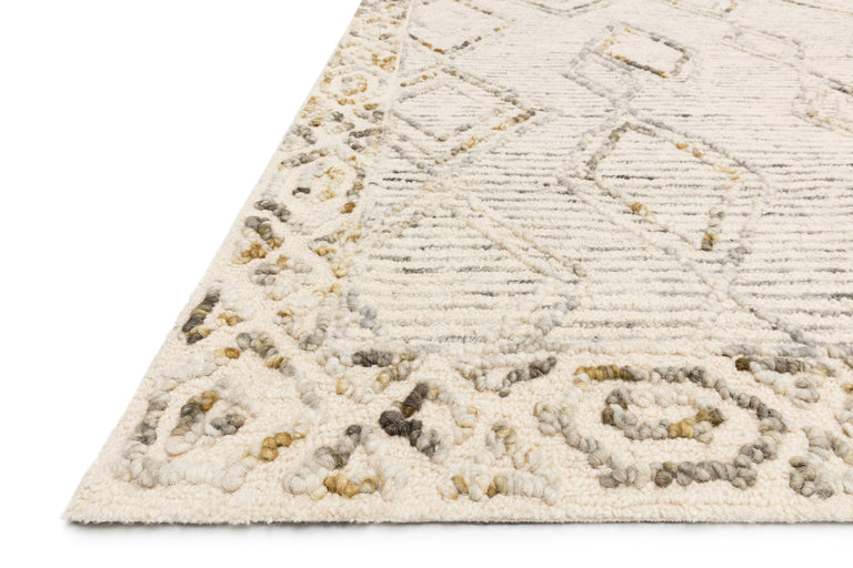 Loloi Rugs Leela Collection Rug in Ivory, Lagoon - 7'9" x 9'9"