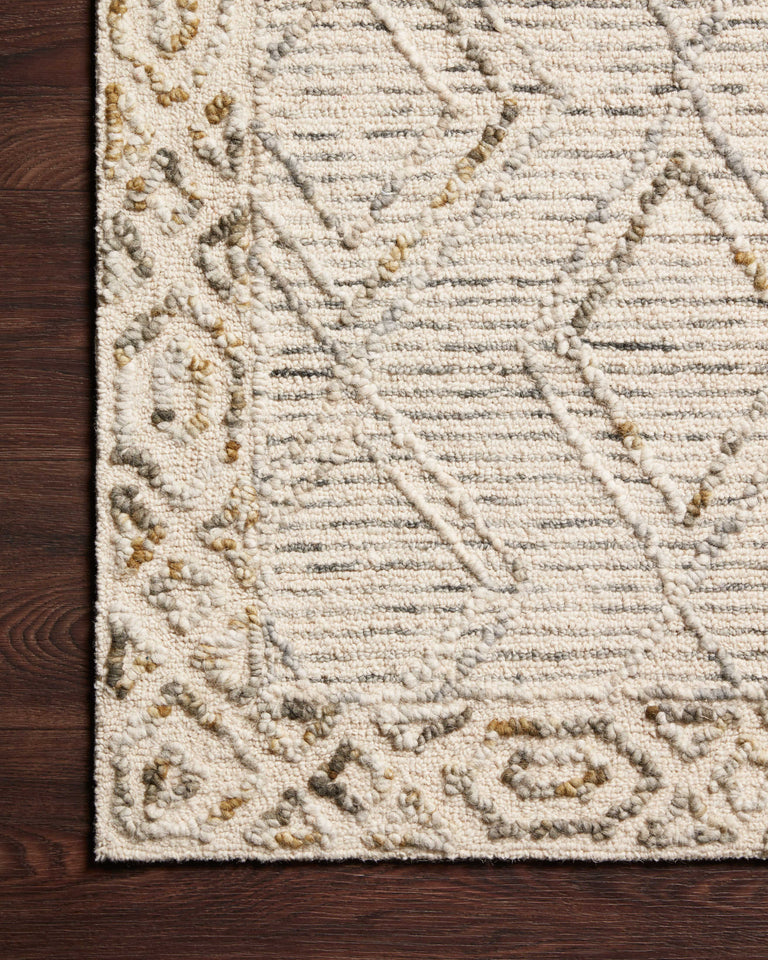 Loloi Rugs Leela Collection Rug in Ivory, Lagoon - 7'9" x 9'9"