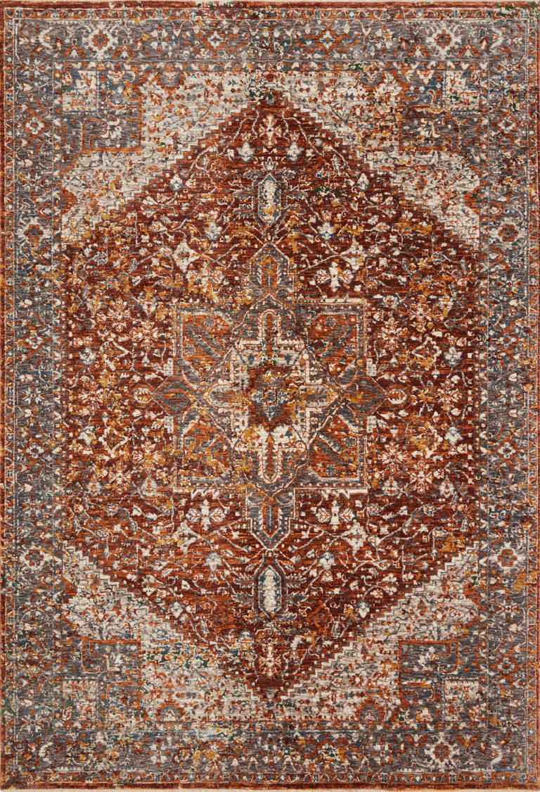 Loloi Rugs Lourdes Collection Rug in Rust, Multi - 9'6" x 13'1"