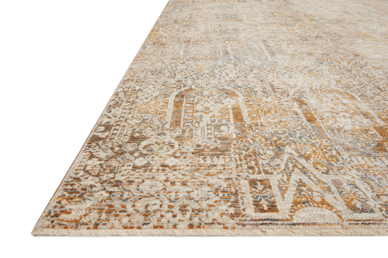 Loloi Rugs Lourdes Collection Rug in Ivory, Orange - 7'10" x 10'